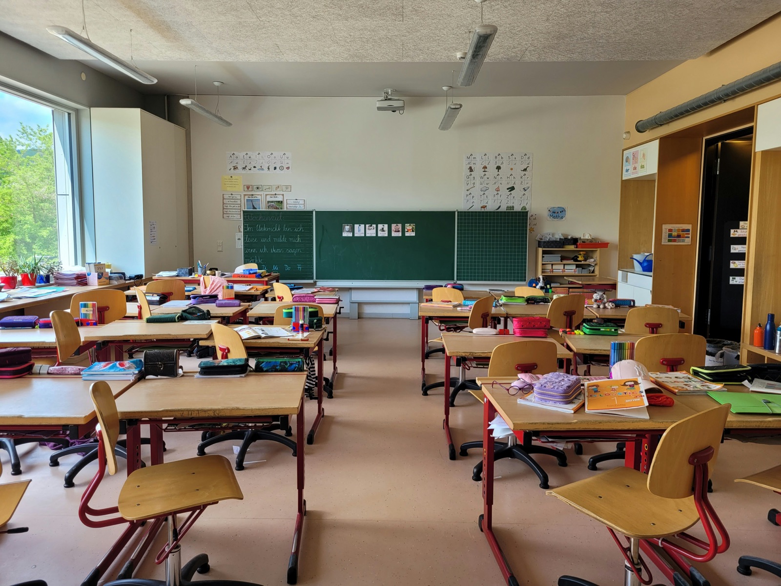 A bright Salt Lake classroom with tall windows